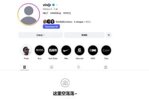 这是何意?维尼修斯清空了自己社媒账号所有帖子和个人简介
