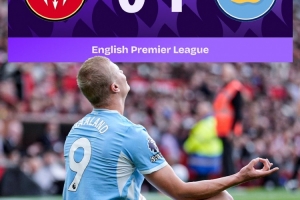 1-0小胜!英超赛场上,曼城成为首支客战曼联斩获10场胜利的球队