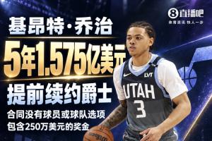 赚大钱!16号秀基昂特·乔治5年1.575亿提前续约爵士 含250万奖金