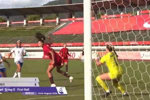 中国女足1-0领先菲律宾!王妍雯头球破门