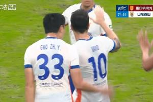 买乌郎传中,瓦科高难度甩头破门,泰山客场1-1扳平铜梁龙