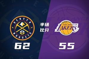 约基奇7中6掘金半场领先湖人7分!77疯狂被包夹展现巨星调整能力